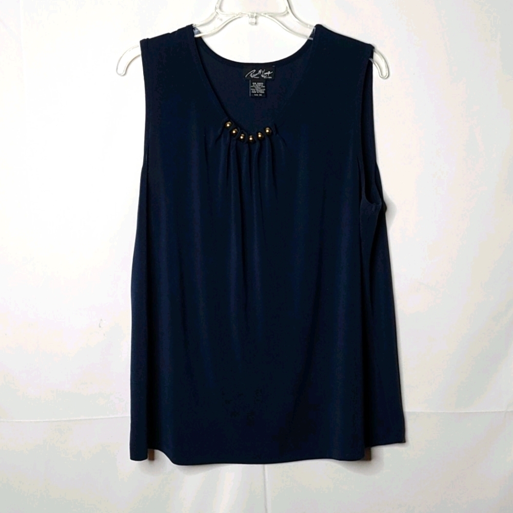 Russell Kemp New York embellished neckline blouse sz 1X